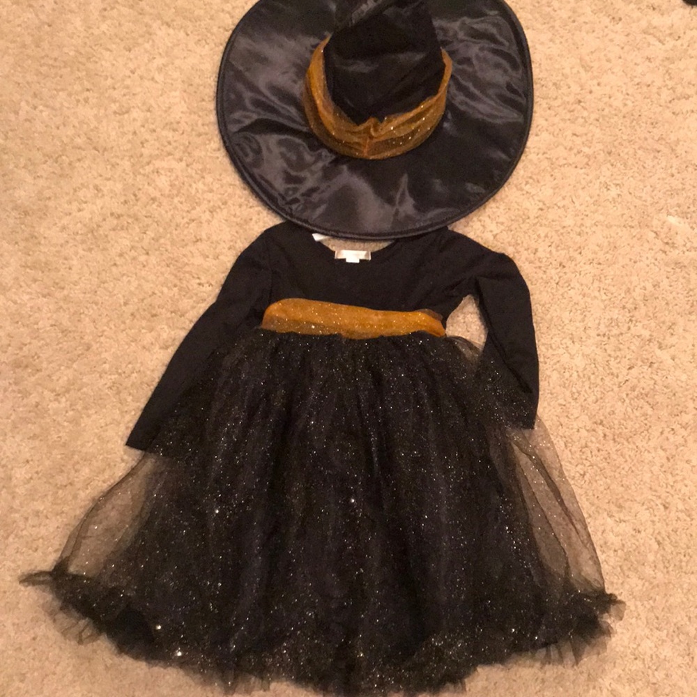Pottery barn kids sparkle witch costume & hat